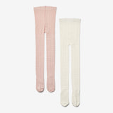 Wheat Main Sæt Af To Pointelle Strømpebukser Izzy Socks/Tights 2400 powder