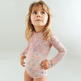 Wheat Main Badedragt L/S Margot Swimwear 9650 pink heart flowers