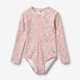 Wheat Main Badedragt L/S Margot Swimwear 9650 pink heart flowers