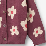 Wheat Main Jacquardcardigan Alvilda Cardigan 3118 eggplant