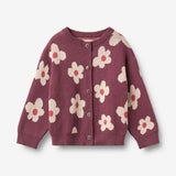 Wheat Main Jacquardcardigan Alvilda Cardigan 3118 eggplant
