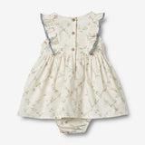 Wheat Main Kortærmet Bodykjole Sofia Suit 9426 ivory checked flowers