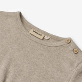 Wheat Main Langærmet Rib T-Shirt Milo T-Shirt 0072 gravel melange