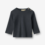 Wheat Main Langærmet Rib T-Shirt Milo T-Shirt 1432 navy