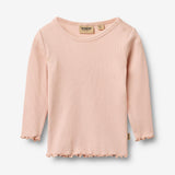 Wheat Main Langærmet Rib T-shirt Ida T-Shirt 2400 powder