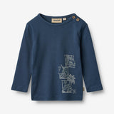 Wheat Main Langærmet T-Shirt Benjamin Jersey Tops and T-Shirts 1042 blue waves