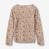 Wheat Wool Langærmet Uld T-shirt Alfie T-Shirt 2475 rose flowers