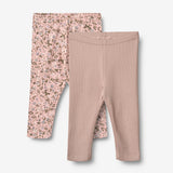 Wheat Main Sæt Af To Leggings Jules Legging 9536 rose powder flowers