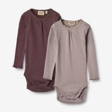 Wheat Main Sæt af 2 Rib Body Lotta Underwear/Bodies 9581 purple fudge