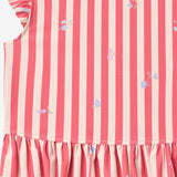 Wheat Main 2-Delt Badesæt Alma Set 9657 red stripe flowers