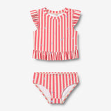 Wheat Main 2-Delt Badesæt Alma Set 9657 red stripe flowers