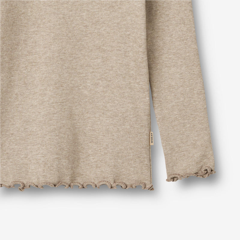 Wheat Main 2-pak Langærmet Rib T-shirts Reese Jersey Tops and T-Shirts 1144 gravel melange black
