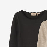 Wheat Main 2-pak Langærmet Rib T-shirts Reese Jersey Tops and T-Shirts 1144 gravel melange black
