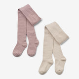 Wheat Main Sæt Af To Uld Blonde Strømpebukser Karla Socks/Tights 1135 dry rose