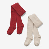 Wheat Main Sæt Af To Uld Blonde Strømpebukser Karla Socks/Tights 2080 cherry red