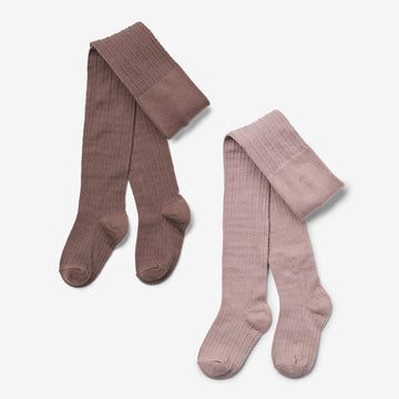 Wheat Main Sæt Af To Uld Blonde Strømpebukser Karla Socks/Tights 3008 shadow brown