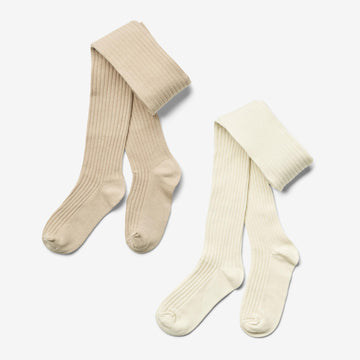 Wheat Main Sæt af To Indy Rib Strømpebukser Socks/Tights 3352 sand 