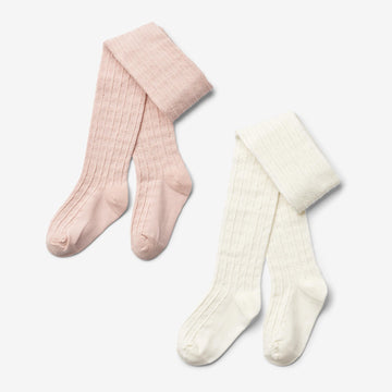 Wheat Main Sæt Af To Pointelle Strømpebukser Izzy Socks/Tights 2400 powder