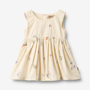 Wheat Main Ærmeløs Kjole Sienna Dress 9644 ivory embroidery flowers