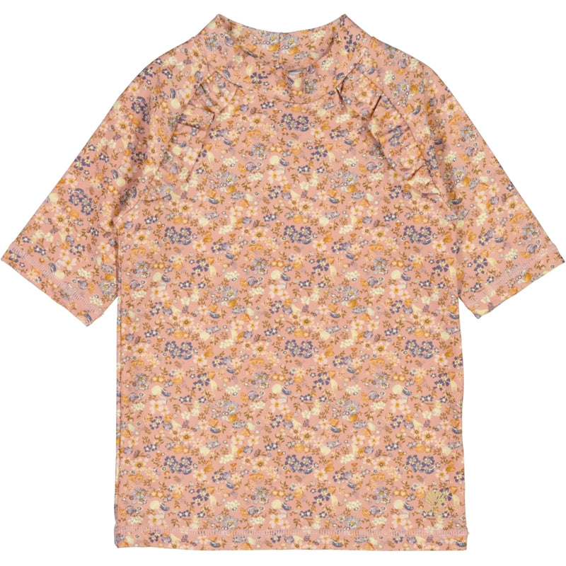 Bade T-shirt Cecilie - flowers and seashells