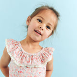 Wheat Main Badedragt Doris Swimsuit 2526 powder flowers and seashells