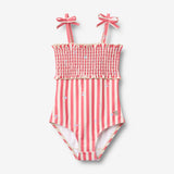 Wheat Main Badedragt Selma Swimsuit 9657 red stripe flowers