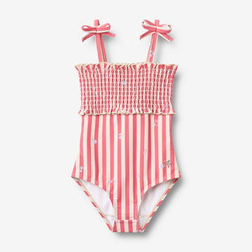 Wheat Main Badedragt Selma Swimsuit 9657 red stripe flowers