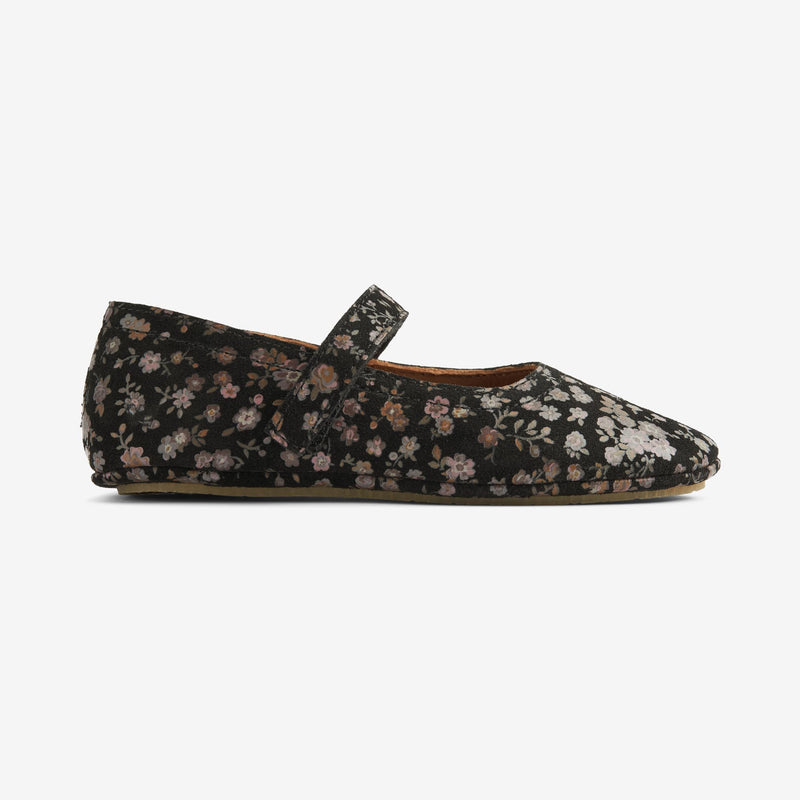 Wheat Footwear Ballerina Dance Ballerinas 0035 black flowers