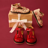 Wheat Footwear Ballerina med rem Lucia Shoe 9697 red cherry
