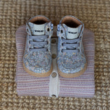 Wheat Footwear Barfods Prewalker Malia Prewalker 9765 slightly blue flowers