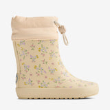 Wheat Footwear Barfods Termo Gummistøvle Zerro Rubber Boot 9632 barely apricot flowers