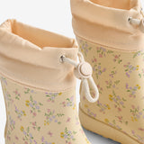 Wheat Footwear Barfods Termo Gummistøvle Zerro Rubber Boot 9632 barely apricot flowers