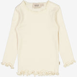 Wheat Blonde Rib T-Shirt LS | Baby Jersey Tops and T-Shirts 3129 eggshell 