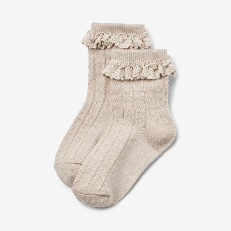 Wheat Main Blonde Uldsokker Nora Socks/Tights 3191 offwhite