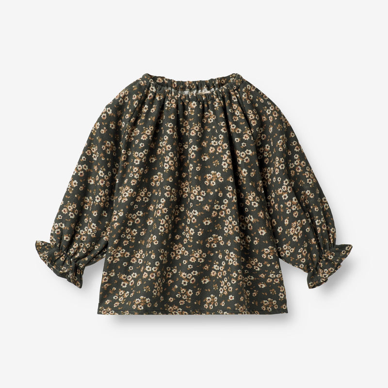 Wheat Bluse Nicoline | Baby Shirts and Blouses 0027 black coal flowers