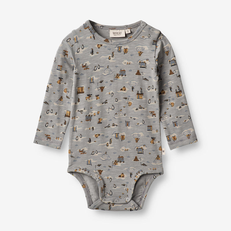 Wheat Main  Body Freddie | Baby Underwear/Bodies 1521 winter sky fishing