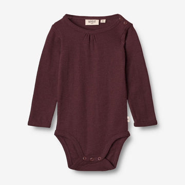 Wheat Wool  Uld Body | Baby Underwear/Bodies 2118 aubergine