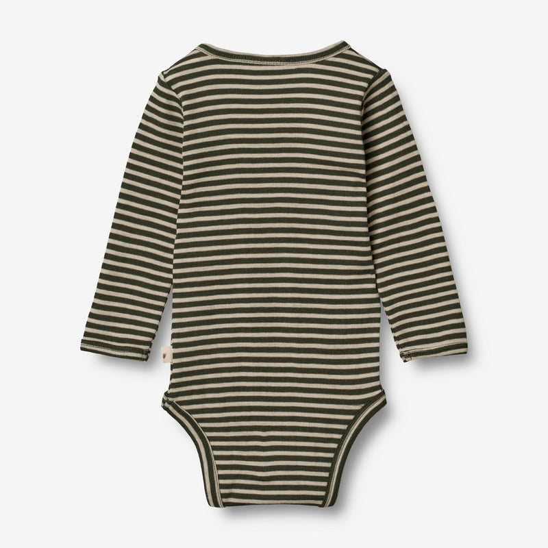 Wheat Wool Uld Body | Baby Underwear/Bodies 4142 green stripe