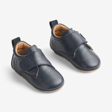 Wheat Footwear Dakota Læder Hjemmesko | Baby Indoor Shoes 1432 navy