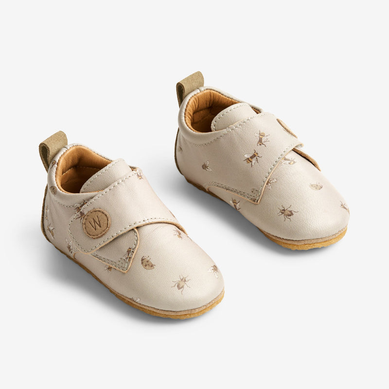 Wheat Footwear Dakota Printet Læder Hjemmesko | Baby Indoor Shoes 3058 gravel bumblebee