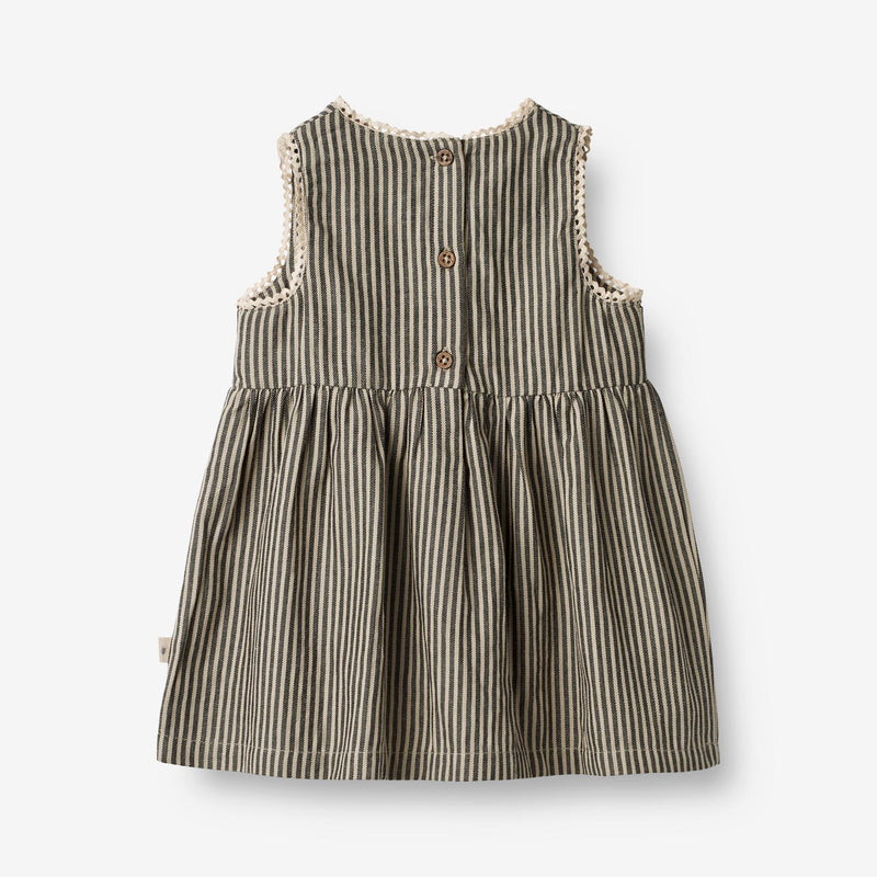 Wheat Main  Kjole Kirsten | Baby Dresses 0030 black coal stripe