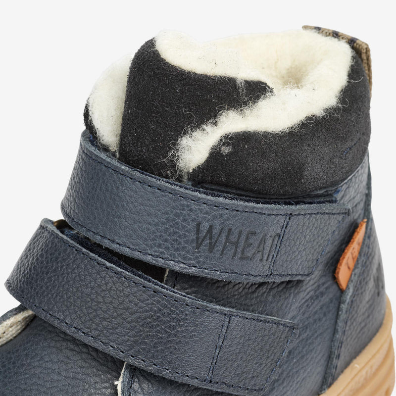 Wheat Footwear Dry Velcro Tex Støvle Winter Footwear 1432 navy