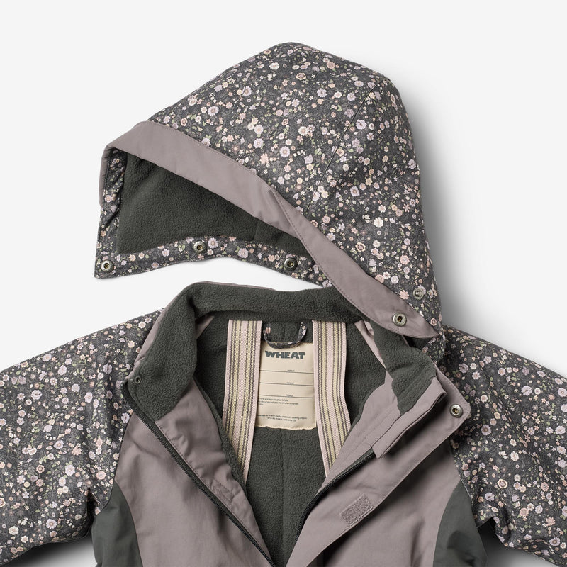 Wheat Outerwear Flyverdragt Kallo Outdoor Suit 9528 black sea open flowers