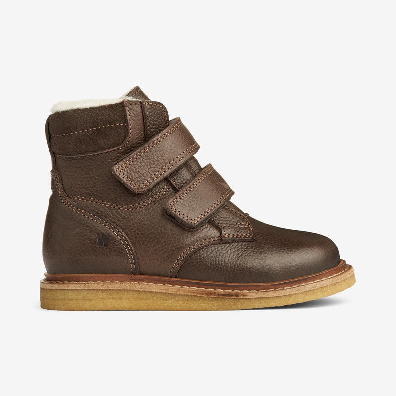 Wheat Footwear Hanan Velcro Tex Støvle Crepe 3053 dark brown