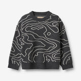 Wheat Main Jacquard-pullover Elias Pullover 0064 charcoal melange