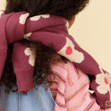 Wheat Main Jacquard Cardigan Alvilda Cardigan 3118 eggplant
