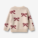 Wheat Main Jacquard Pullover Bow Pullover 3129 eggshell