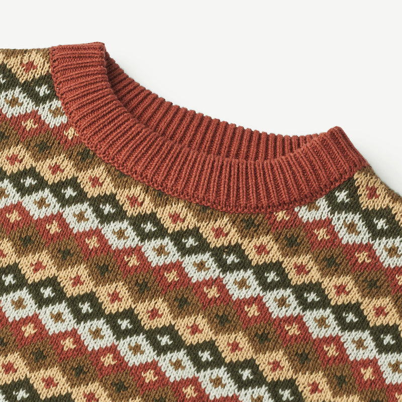 Wheat Main  Jacquard Pullover Elias Knitted Tops 2079 multi red