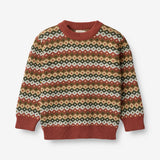 Wheat Main  Jacquard Pullover Elias Knitted Tops 2079 multi red