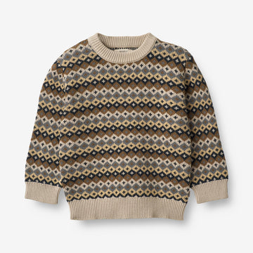 Wheat Main  Jacquard Pullover Elias Knitted Tops 9402 multi blue